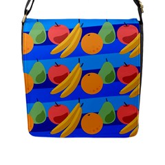 Fruit Texture Wave Fruits Flap Closure Messenger Bag (l) by Askadina