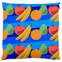 Fruit Texture Wave Fruits Large Premium Plush Fleece Cushion Case (one Side) by Askadina