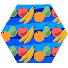 Fruit Texture Wave Fruits Wooden Puzzle Hexagon by Askadina