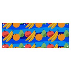 Fruit Texture Wave Fruits Banner And Sign 8  X 3  by Askadina