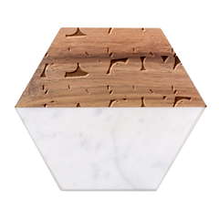 Fruit Texture Wave Fruits Marble Wood Coaster (hexagon)  by Askadina