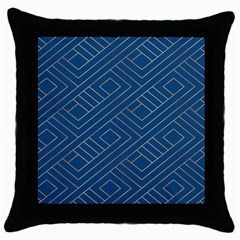 Plaid Background Blue Throw Pillow Case (black) by Askadina