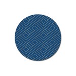 Plaid Background Blue Magnet 3  (Round) Front