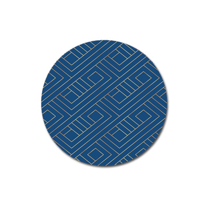 Plaid Background Blue Magnet 3  (Round)