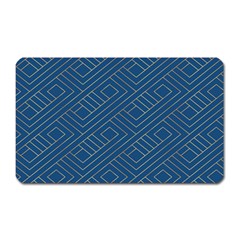 Plaid Background Blue Magnet (rectangular) by Askadina