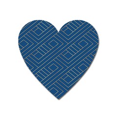 Plaid Background Blue Heart Magnet by Askadina