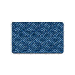 Plaid Background Blue Magnet (name Card) by Askadina