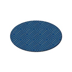 Plaid Background Blue Sticker Oval (100 Pack)