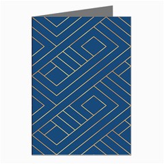 Plaid Background Blue Greeting Cards (pkg Of 8) by Askadina