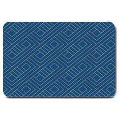 Plaid Background Blue Large Doormat by Askadina