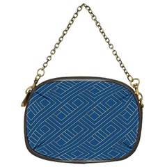 Plaid Background Blue Chain Purse (one Side) by Askadina