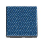 Plaid Background Blue Memory Card Reader (Square 5 Slot) Front