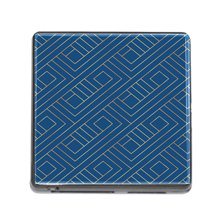 Plaid Background Blue Memory Card Reader (Square 5 Slot)