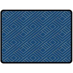 Plaid Background Blue Fleece Blanket (Large) 80 x60  Blanket Front