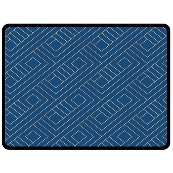 Plaid Background Blue Fleece Blanket (Large)