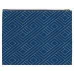 Plaid Background Blue Cosmetic Bag (XXXL) Back