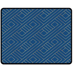 Plaid Background Blue Two Sides Fleece Blanket (medium) by Askadina