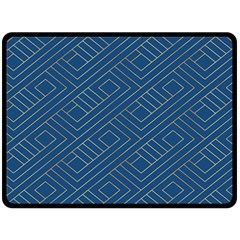 Plaid Background Blue Two Sides Fleece Blanket (large) by Askadina