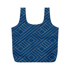 Plaid Background Blue Full Print Recycle Bag (m) by Askadina