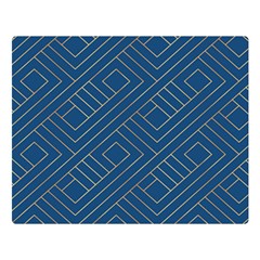 Plaid Background Blue Two Sides Premium Plush Fleece Blanket (large) by Askadina