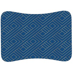 Plaid Background Blue Velour Seat Head Rest Cushion by Askadina