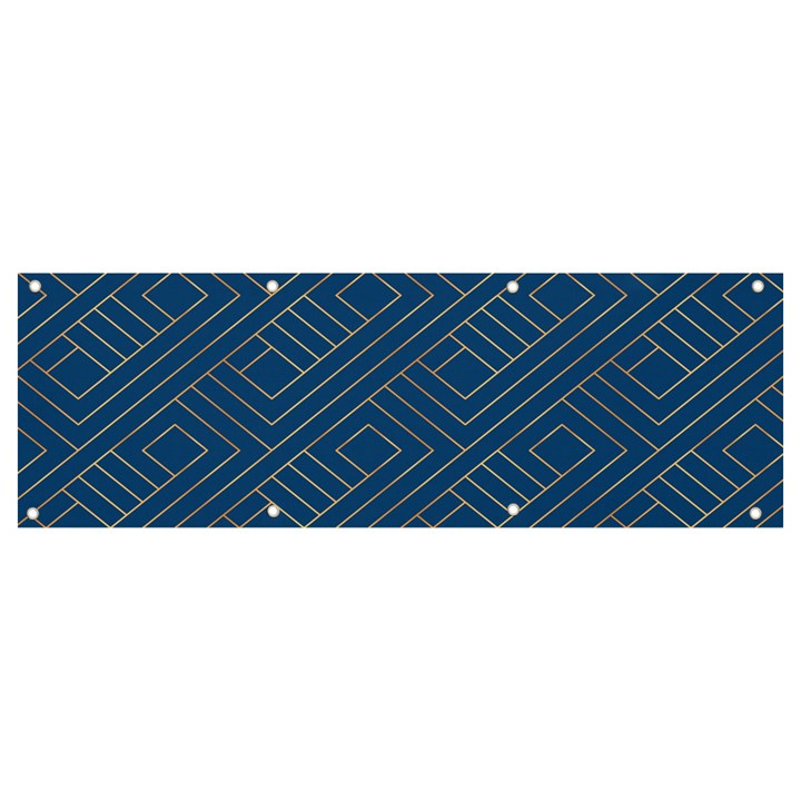 Plaid Background Blue Banner and Sign 9  x 3 