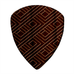 Plaid Background Blue Square Wood Guitar Pick Holder Case And Picks Set Pick