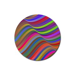 Psychedelic Surreal Background Rubber Coaster (round)