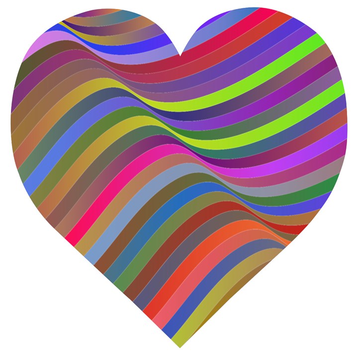 Psychedelic Surreal Background Wooden Puzzle Heart