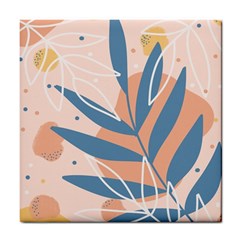 Summer Pattern Tropical Design Nature Green Plant Tile Coaster