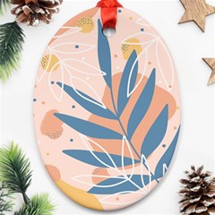 Summer Pattern Tropical Design Nature Green Plant Ornament (oval)