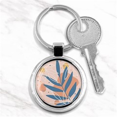 Summer Pattern Tropical Design Nature Green Plant Key Chain (round)