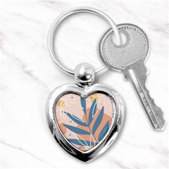 Summer Pattern Tropical Design Nature Green Plant Key Chain (heart)