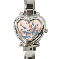 Summer Pattern Tropical Design Nature Green Plant Heart Italian Charm Watch