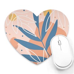 Summer Pattern Tropical Design Nature Green Plant Heart Mousepad by Maspions