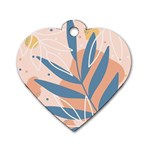 Summer Pattern Tropical Design Nature Green Plant Dog Tag Heart (One Side) Front