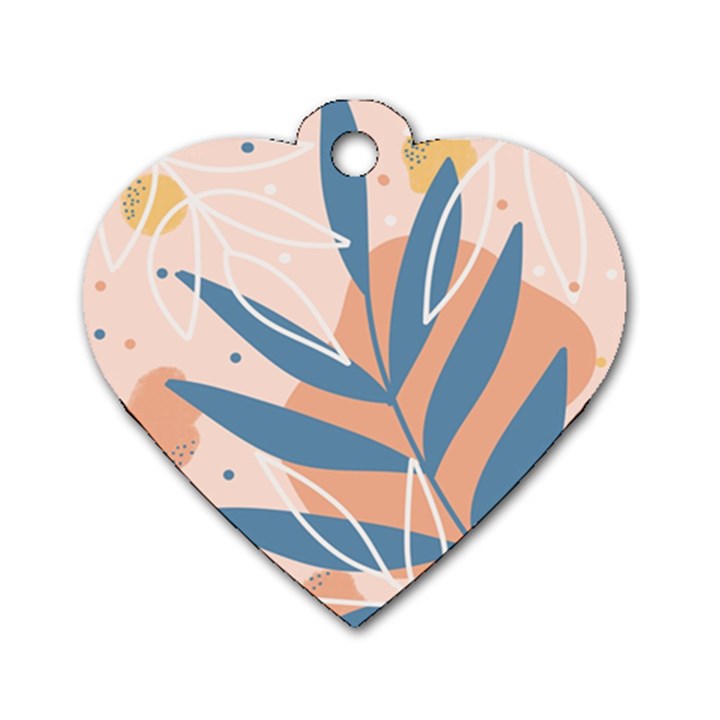 Summer Pattern Tropical Design Nature Green Plant Dog Tag Heart (One Side)