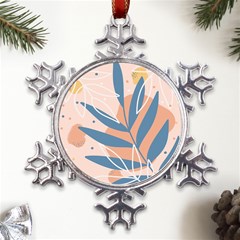 Summer Pattern Tropical Design Nature Green Plant Metal Large Snowflake Ornament