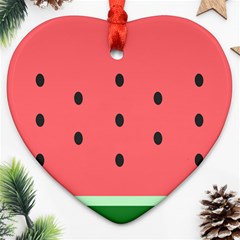 Watermelon Melon Fruit Healthy Food Meal Breakfast Lunch Juice Lemonade Summer Ornament (heart)