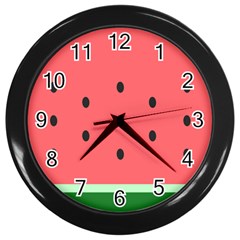 Watermelon Melon Fruit Healthy Food Meal Breakfast Lunch Juice Lemonade Summer Wall Clock (black)