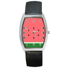 Watermelon Melon Fruit Healthy Food Meal Breakfast Lunch Juice Lemonade Summer Barrel Style Metal Watch by Maspions