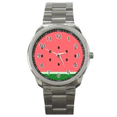 Watermelon Melon Fruit Healthy Food Meal Breakfast Lunch Juice Lemonade Summer Sport Metal Watch by Maspions