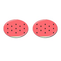 Watermelon Melon Fruit Healthy Food Meal Breakfast Lunch Juice Lemonade Summer Cufflinks (oval) by Maspions