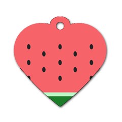 Watermelon Melon Fruit Healthy Food Meal Breakfast Lunch Juice Lemonade Summer Dog Tag Heart (two Sides) by Maspions