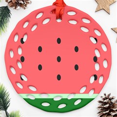 Watermelon Melon Fruit Healthy Food Meal Breakfast Lunch Juice Lemonade Summer Ornament (round Filigree)