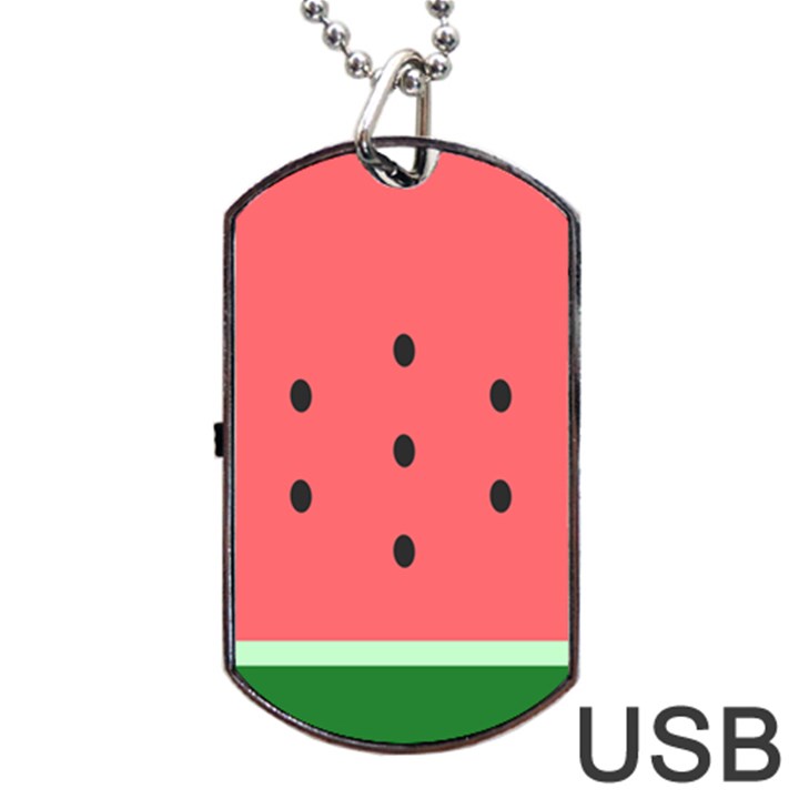 Watermelon Melon Fruit Healthy Food Meal Breakfast Lunch Juice Lemonade Summer Dog Tag USB Flash (Two Sides)