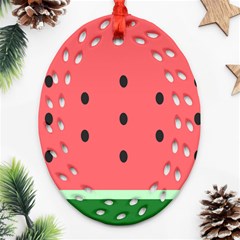 Watermelon Melon Fruit Healthy Food Meal Breakfast Lunch Juice Lemonade Summer Ornament (oval Filigree)