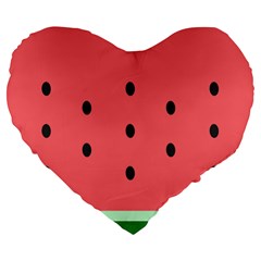 Watermelon Melon Fruit Healthy Food Meal Breakfast Lunch Juice Lemonade Summer Large 19  Premium Heart Shape Cushions