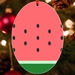 Watermelon Melon Fruit Healthy Food Meal Breakfast Lunch Juice Lemonade Summer UV Print Acrylic Ornament Oval Front