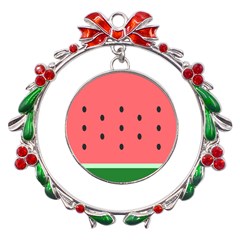 Watermelon Melon Fruit Healthy Food Meal Breakfast Lunch Juice Lemonade Summer Metal X mas Wreath Ribbon Ornament